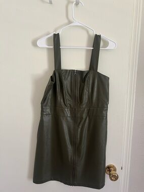 wild fable Olive Faux Leather Mini Dress